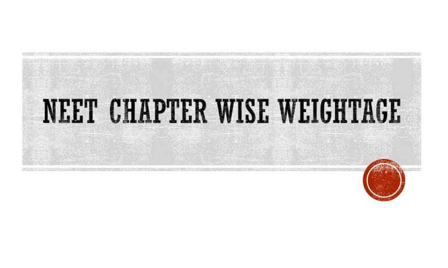 Neet Chapterwise weightage & Important chapters