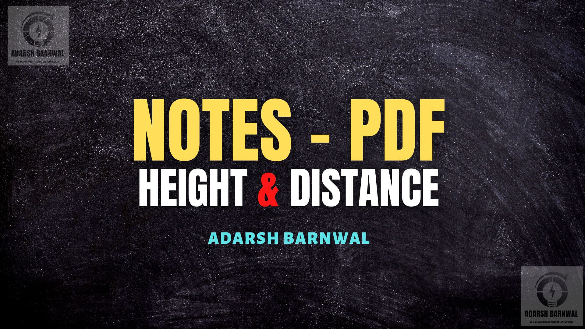 Height and Distance handwritten notes for Jee mains & Previous year question by adarsh barnwal