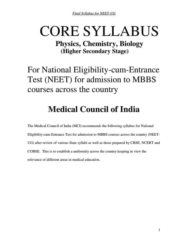 Neet 2024-2025 : Exam Date , Application Form, Eligibility, Syllabus, Pattern, Question Papers , Cutoff 5 image