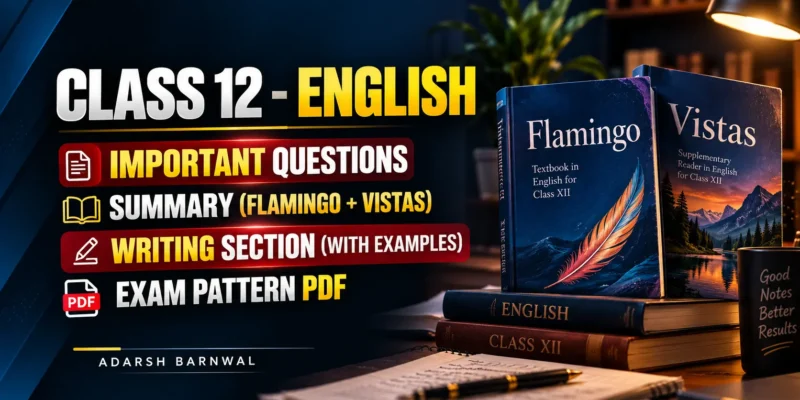 Class 12 English - Exam Pattern, Important Question , Summary , Writing Section Pdf