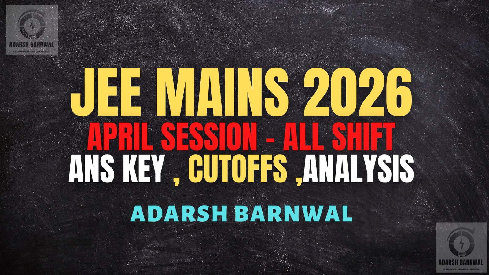 Jee Main 2026 April All Shift Analysis , ChapterWise Weightage, Answer key , Cutoff , Toughness, Marks vs Rank vs Percentile