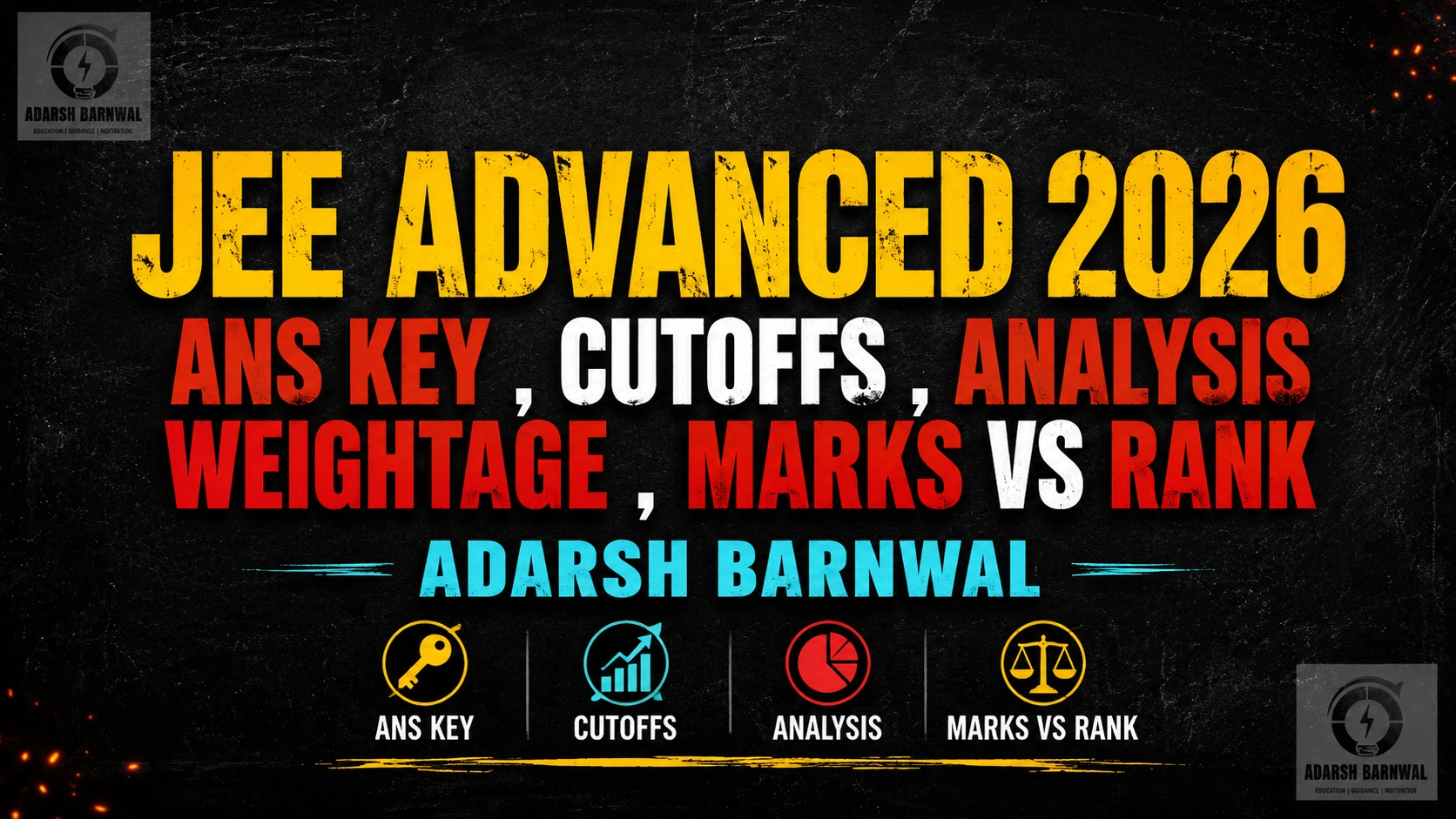 Jee Advanced 2026-2027 Analysis , ChapterWise Weightage, Official Answer key , Cutoff , Toughness, Marks vs Rank