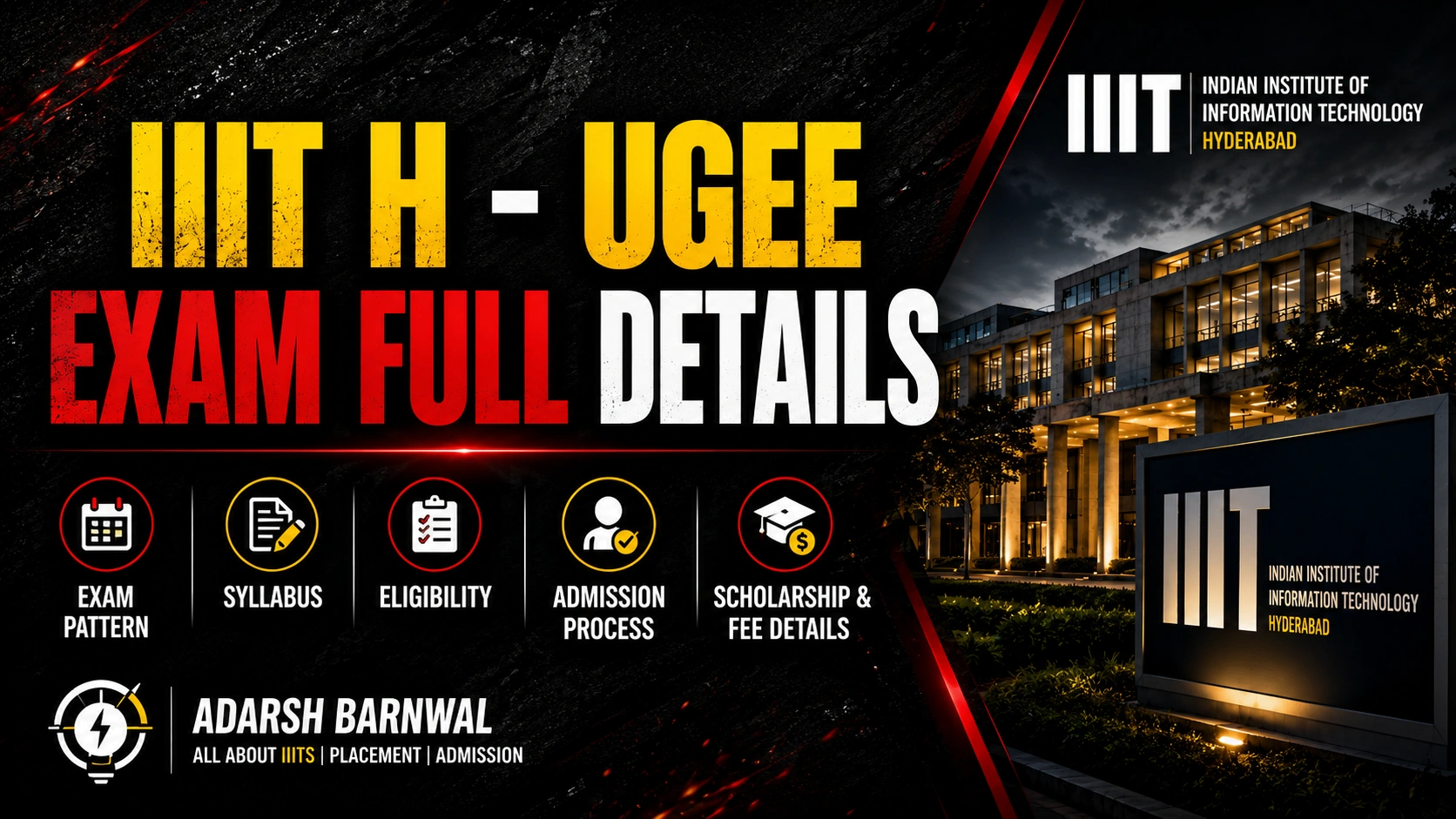 UGEE ( IIIT Hyderabad ) - Syllabus , weightage , cutoffs, Exam Pattern , Dates
