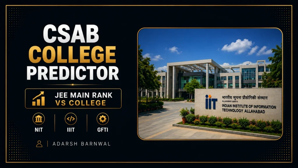 CSAB College Predictor For NIT , IIIT , GFTI , Jee Mains Rank vs College