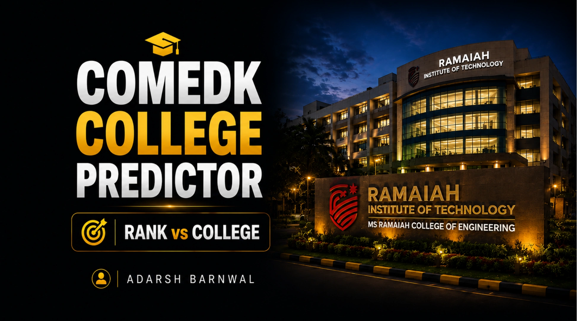 Comedk College Predictor Free by Adarsh barnwal Comedk / KCET Rank vs College